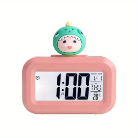 1pc, Mini Alarm Clock, Cute Creative Multifunctional Alarm Clock, Light Desktop Electronic Alarm Clock Cartoon Alarm Clock Without Battery