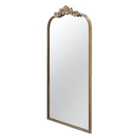 24" x 42" Gold Arch Mirror, Baroque Inspired Wall Decor for Bathroom Bedroom Living Room