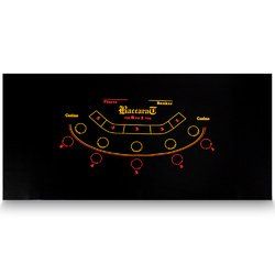 Black Baccarat Casino Table Felt Layout