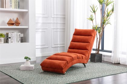 Linen Chaise Lounge Indoor Chair; Modern Long Lounger for Office or Living Room