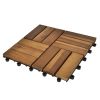 10 pcs Acacia Decking Tiles 11.8"x11.8"