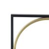 35.6" in Eclectic Styling Metal Beaded Black Wall Mirror with Contemporary Design for Bedroom,Liveroom & Entryway