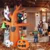 8ft Garden 9pcs LED String Lights With Tombstone Pumpkin Ghost Tree Inflatable Halloween Decoration