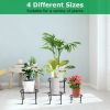 4Packs Iron Plotted Plant Stands Shelves Heavy Duty Round Flower Pot Holder Rack Home Yard Garden Patio Décor