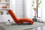 Linen Chaise Lounge Indoor Chair; Modern Long Lounger for Office or Living Room