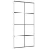 Sliding Door Black 40.4"x80.7" ESG Glass and Aluminum