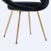 Black Velvet Modern accent/Conversation Lounge Chair With Gold Plated Legs, unique appearance, Suitable For Office, Lounge, Living Room