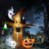 8ft Garden 9pcs LED String Lights With Tombstone Pumpkin Ghost Tree Inflatable Halloween Decoration