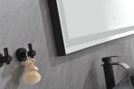 72*48 LED Lighted Bathroom Wall Mounted Mirror with High Lumen+Anti-Fog Separately Control