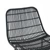 Set of 2, Natural Rattan Indoor Counter Chair , Black Finish Steel legs, Black (17.5"x20"x34")