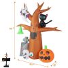 8ft Garden 9pcs LED String Lights With Tombstone Pumpkin Ghost Tree Inflatable Halloween Decoration