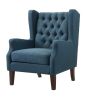 Irwin Blue Linen Button Tufted Wingback Chair