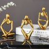 3pcs Abstract Villain Decorative Ornaments; Handmade Resin Handicrafts; Thinker Resin Statue Set