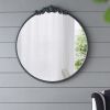 30" x 32" Classic Design Mirror with Round Shape and Baroque Inspired Frame for Bathroom, Entryway Console Lean Against Wall