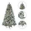 FCH 7.5ft Automatic Tree Structure PVC Material Green Flocking 350 Lights Warm Color 9 Modes With Remote Control 1450 Branches Christmas Tree