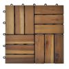 10 pcs Acacia Decking Tiles 11.8"x11.8"