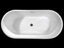 Acrylic Freestanding Bathtub-Acrylic Soaking Tubs, White Bathtub, Oval Shape Black Freestanding Bathtub With Chrome Overflow and Pop Up Drain