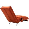 Linen Chaise Lounge Indoor Chair; Modern Long Lounger for Office or Living Room