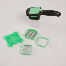 Multifunctional pressing vegetable cutter (Color: green)