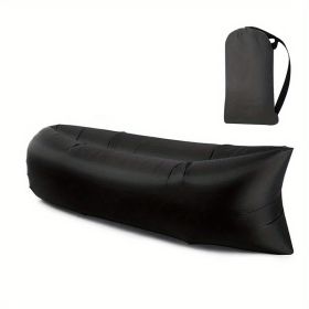 Inflatable Pool Lounger, Portable Lazy Sofa For Backyard Beach Travel & Camping (Color: Black)