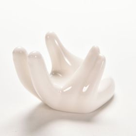 1pc White Ceramic Hand Rest (Color: White)