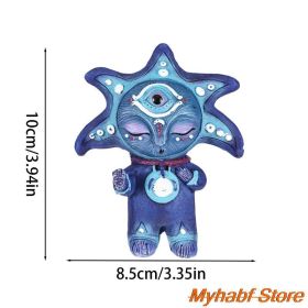 DIY Fairy Elf Resin Statue Model Garden Alien Sculpture Desktop Ornaments Figurine Garden Home Decor Crafts Gifts 10*10*4cm (Color: 2)