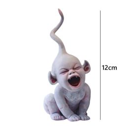 Resin Zombie Baby Dolls Scary Baby Resin Figurine Ornament Collection Model Haunted Halloween Decor Props Supplies Desktop Decor (Color: A)