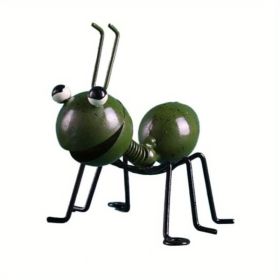 1pc Metal Ant Ornament Colorful Cute Insect For Hanging Wall Art Garden Lawn Home Decor Indoor Outdoor (Color: green)