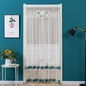 Double Yarn Lace Gauze Door Curtain Over The Door Anti-mosquito Living Room Bedroom Bathroom Universal Partition Home Decoration (Color: green beige yarn)