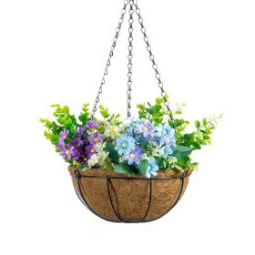 Planter Hangers Flower Plant Pot Metal Hanging Flower Basket with Coconut Coir Liner (size: 10 inch)