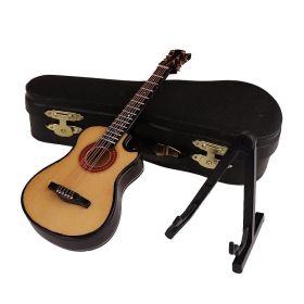 Mini Classical Guitar Wooden Miniature Guitar Model Musical Instrument Guitar Decoration Gift Decor For Bedroom Living Room (Type: U15049S5)