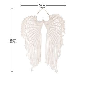 1pc Bohemian Angel Wings Tapestry Pendant with Long Tassels - Hand Woven Dream Catcher Wall Hanging for Weddings, Offices, and Bedrooms (size: One Size)