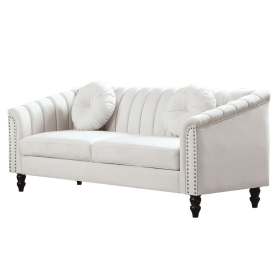 Beige Lint Sofa Set (Color: Beige)