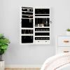 Mirror Jewelry Cabinet with LED Lights Wall Mounted White