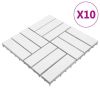 Decking Tiles 10 pcs White 11.8"x11.8" Solid Acacia Wood