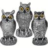 1pc Owl Decoy To Scare Birds Away, Fake Owl Scarecrows, Pigeon Deterrent, Plastic Owl Statue For Outdoor Garden Balcony Porch Yard