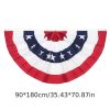 1pc Printed Stripes Stars USA Pleated Fan Bunting Half Banner Flag For July 4th Independence Day Decoration USA Pleated Fan Flag