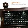 Lockable Wall Mount Mirrored Jewelry Cabinet with LED Lights