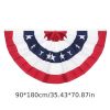 1pc Printed Stripes Stars USA Pleated Fan Bunting Half Banner Flag For July 4th Independence Day Decoration USA Pleated Fan Flag