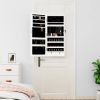 Mirror Jewelry Cabinet with LED Lights Wall Mounted White